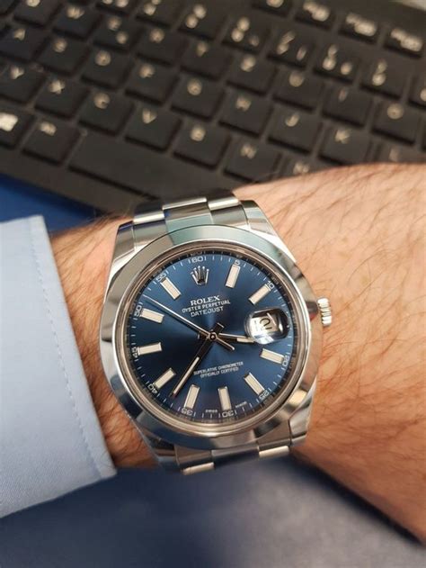 rolex gebraucht kaufen blaues zifferblatt